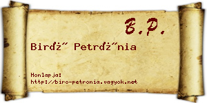 Biró Petrónia névjegykártya